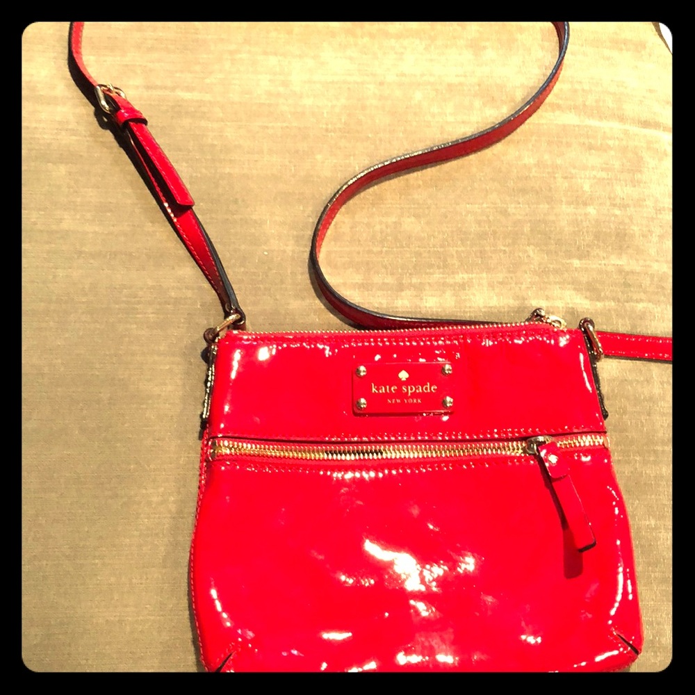 Red, Patent leather, Kate Spade crossbody